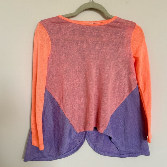 RUUM Girls Size 10 Layered Long Sleeve Top Coral Purple - Picture 5 of 9